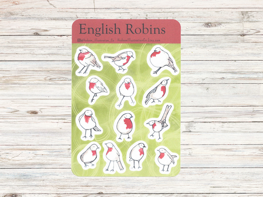 English Robins Sticker Sheet