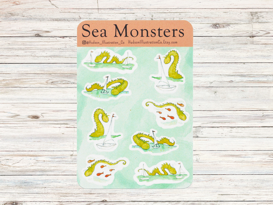 Sea Monsters Sticker Sheet