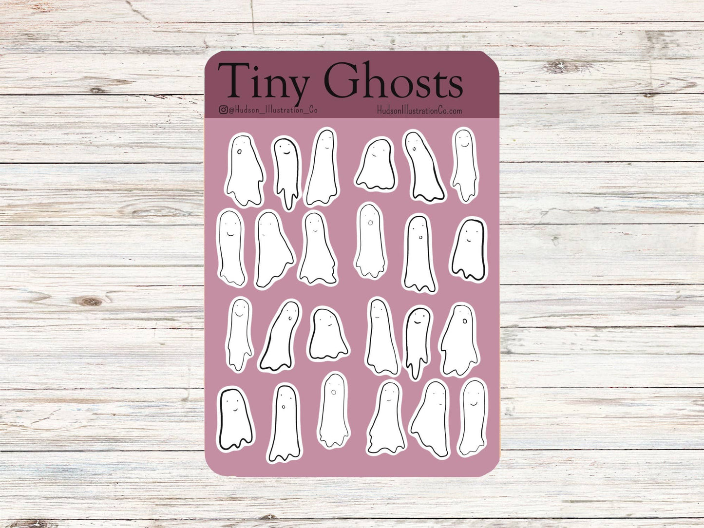 Cute Tiny Boo Ghosts Sticker Sheet - Halloween, Spooky