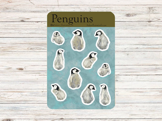 Penguins - Matte Recycled Kiss Cut Sticker Sheet