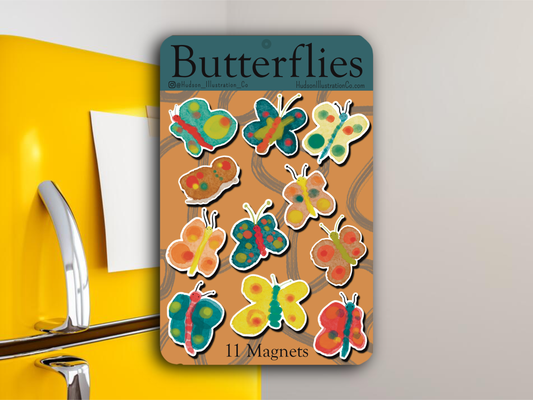 1970s Butterflies Flexible Fridge Magnets