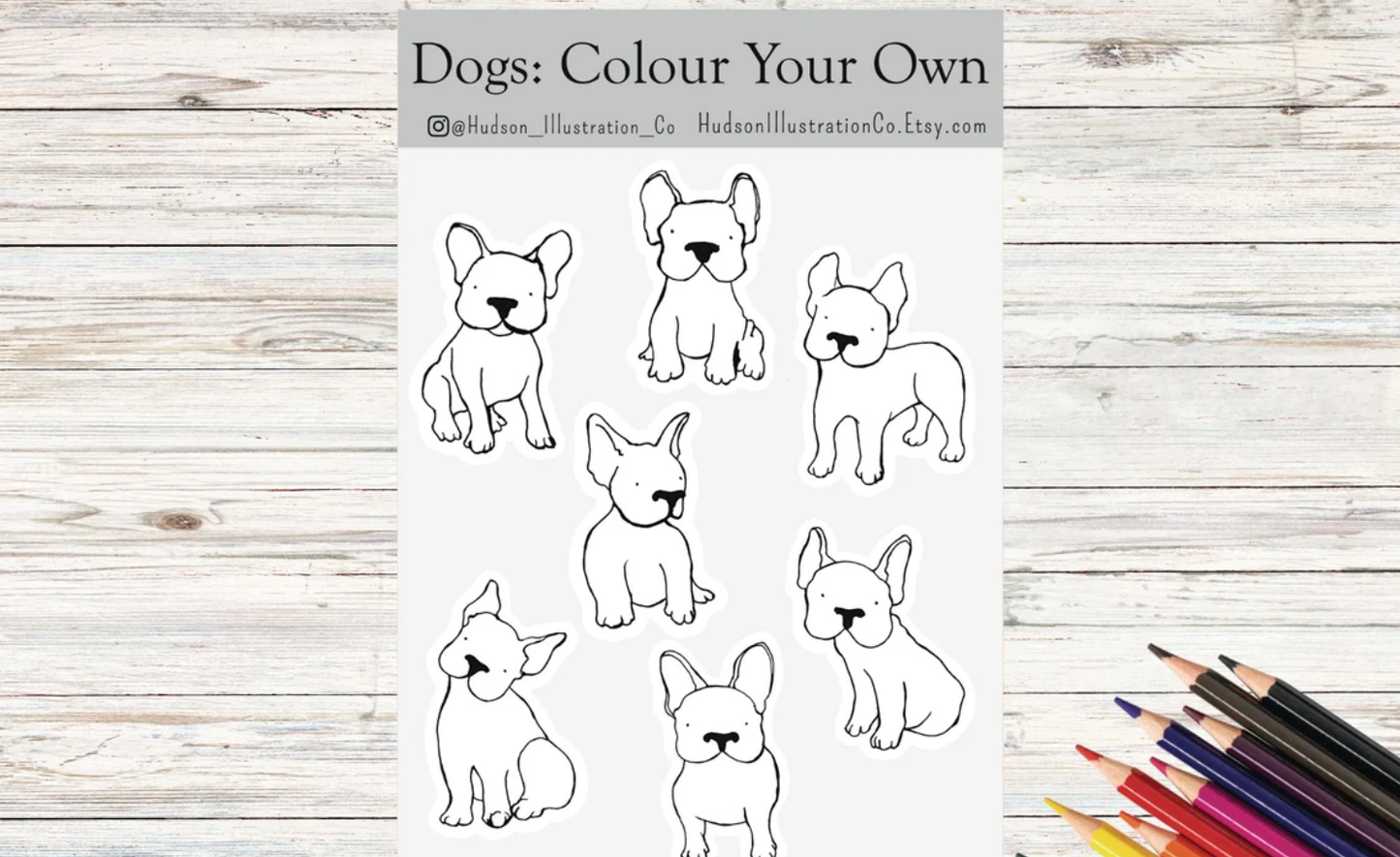 Color Your Own Dogs Sticker Sheet