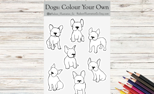 Color Your Own Dogs Sticker Sheet