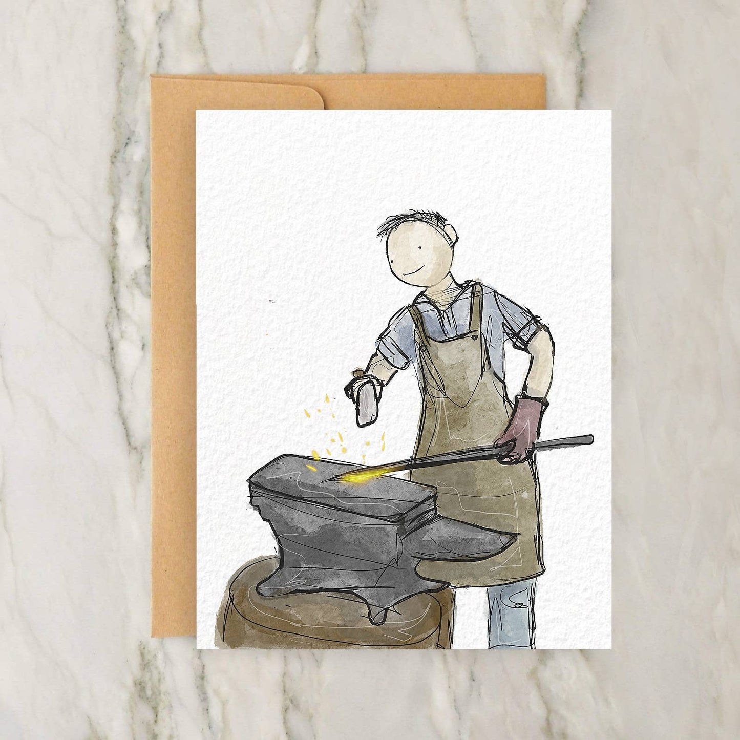 Historical Blacksmith #2 - Museum 4x5" Greeting Card