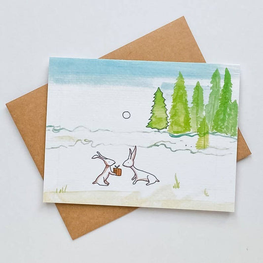 Winter Bunny Note Card