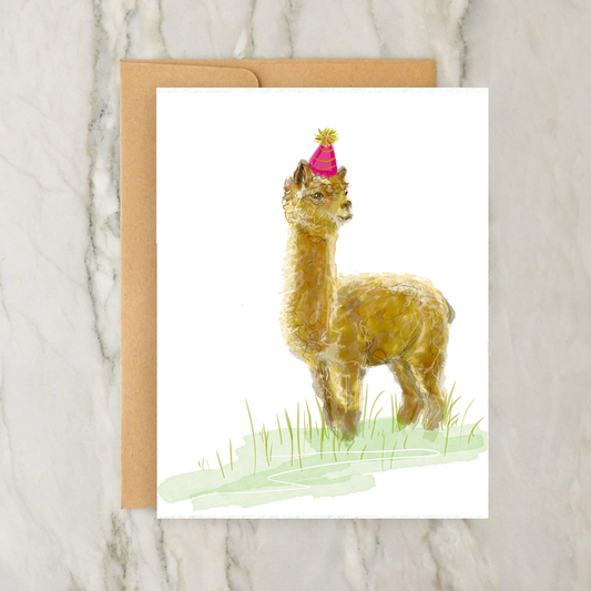 Birthday Alpaca 4x5" Greeting Card