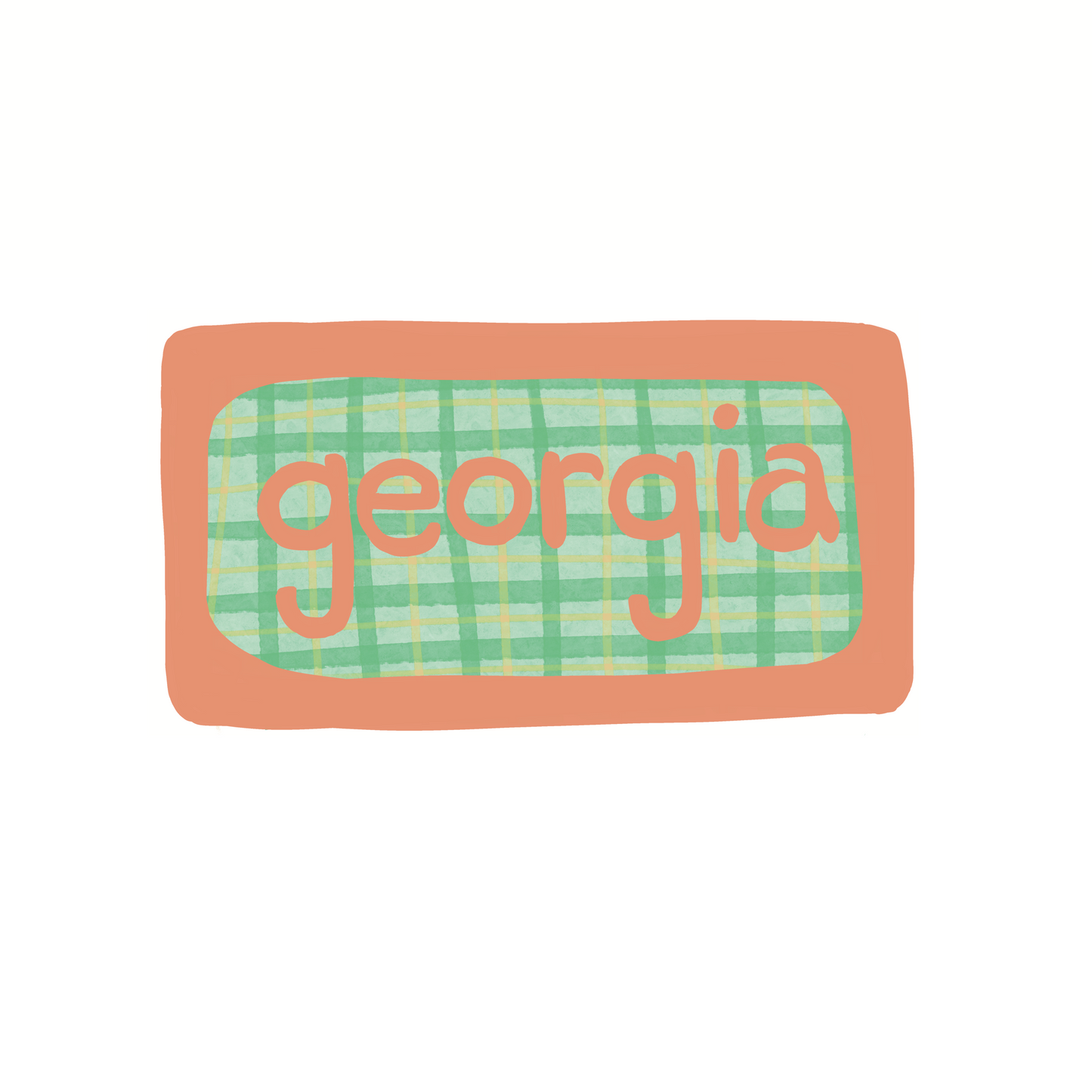 Georgia - Plaid - Sticker, Magnet, Postcard, or Print