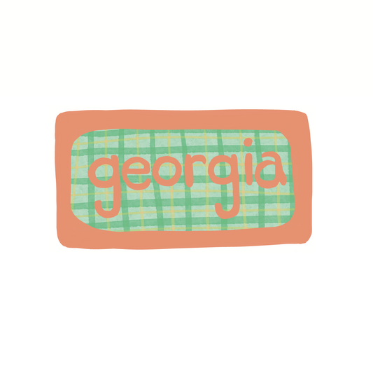 Georgia - Plaid - Sticker, Magnet, Postcard, or Print