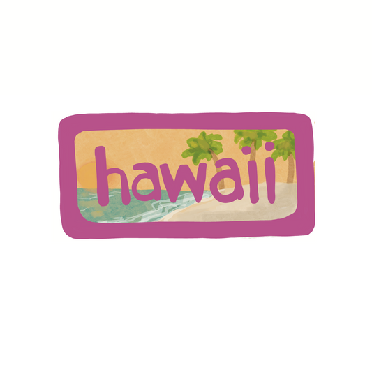Hawaii - Beach - Sticker, Magnet, Postcard, or Print