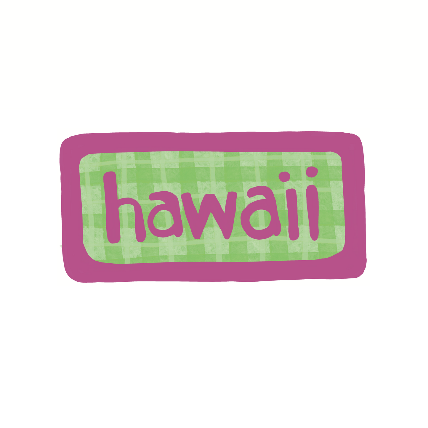 Hawaii - Gingham - Sticker, Magnet, Postcard, or Print