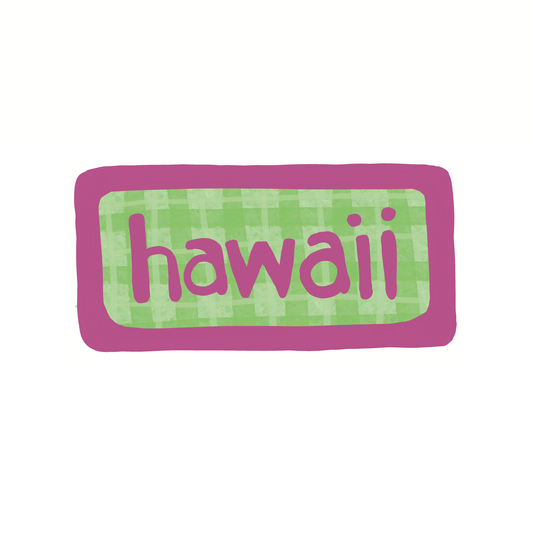 Hawaii - Gingham - Sticker, Magnet, Postcard, or Print