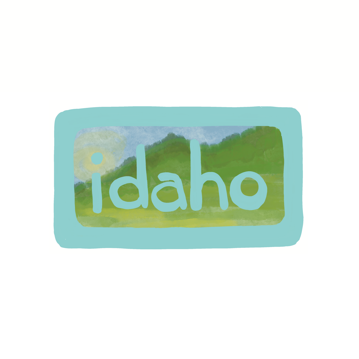 Idaho - Skyline - Sticker, Magnet, Postcard, or Print