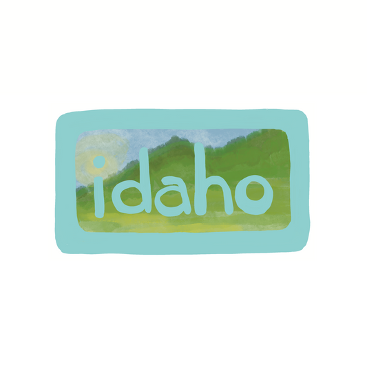 Idaho - Skyline - Sticker, Magnet, Postcard, or Print