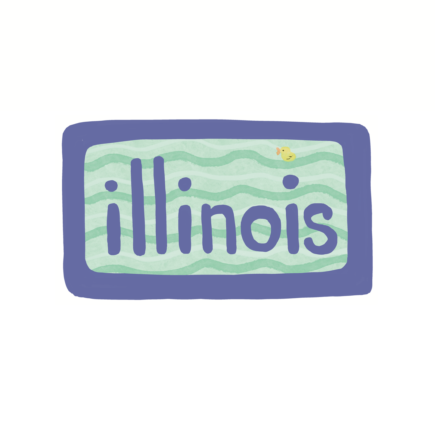 Illinois - Water - Sticker, Magnet, Postcard, or Print
