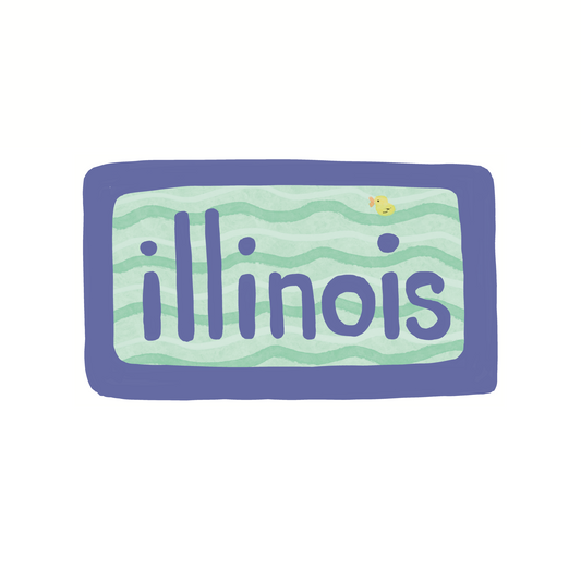 Illinois - Water - Sticker, Magnet, Postcard, or Print