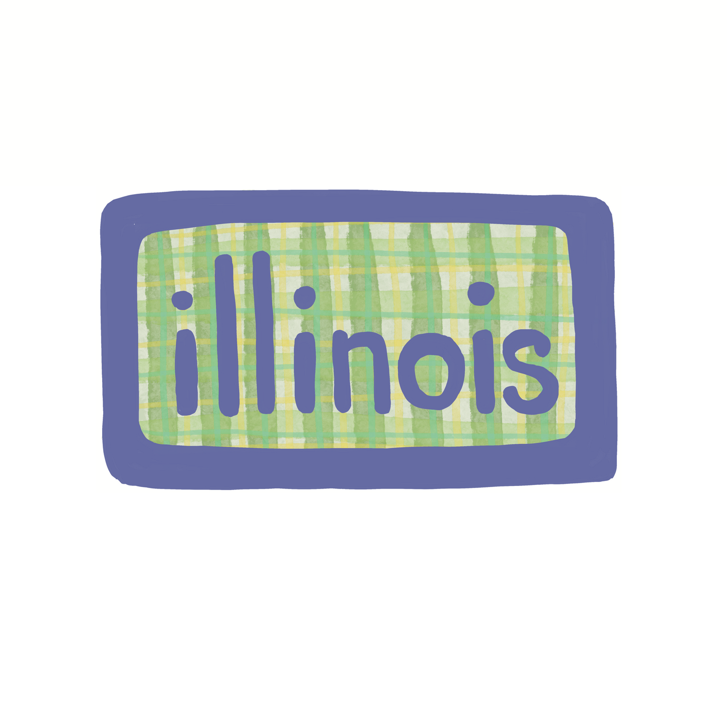 Illinois - Plaid - Sticker, Magnet, Postcard, or Print