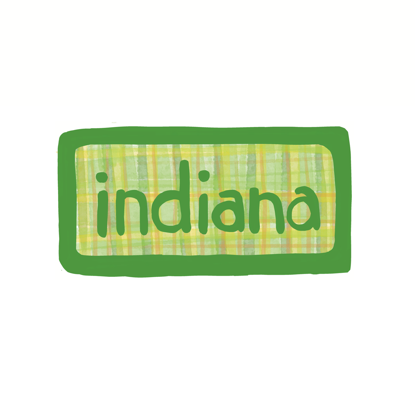 Indiana - Plaid - Sticker, Magnet, Postcard, or Print