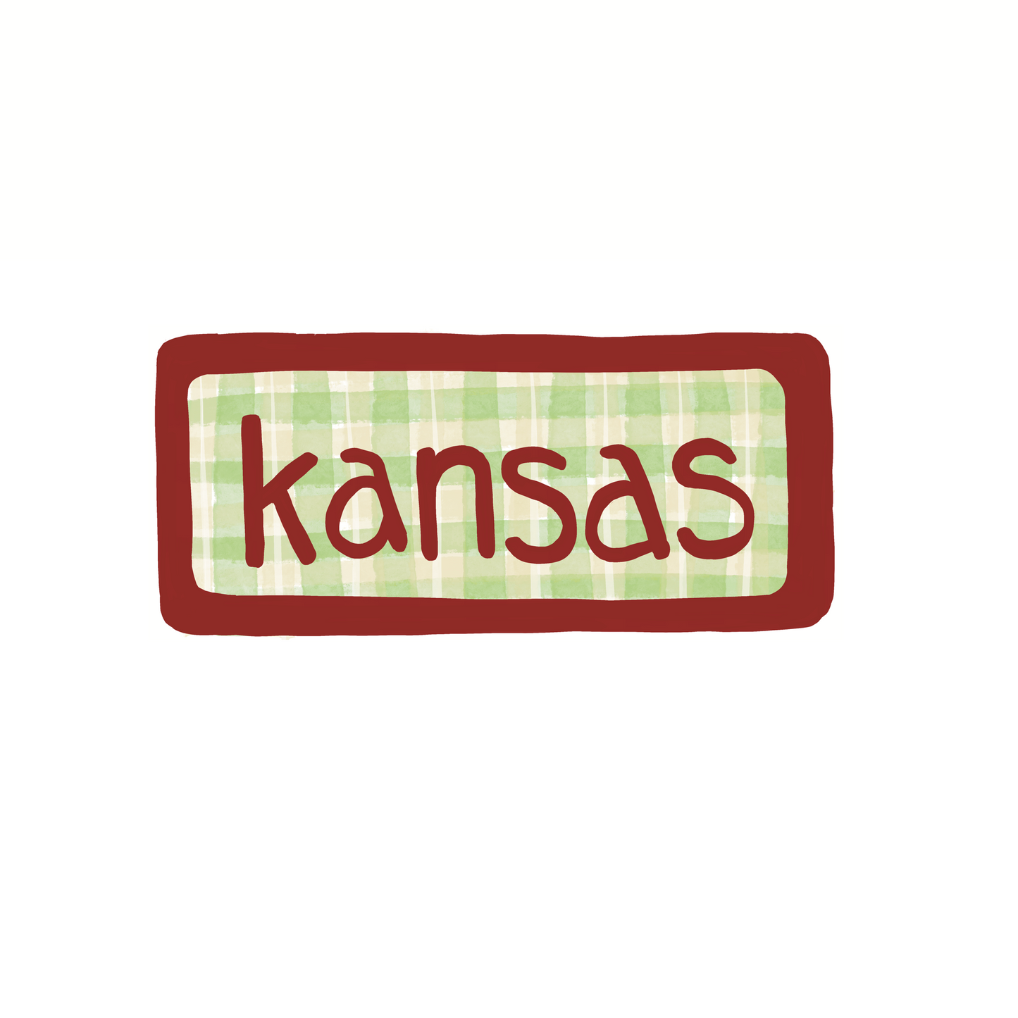 Kansas - Plaid - Sticker, Magnet, Postcard, or Print