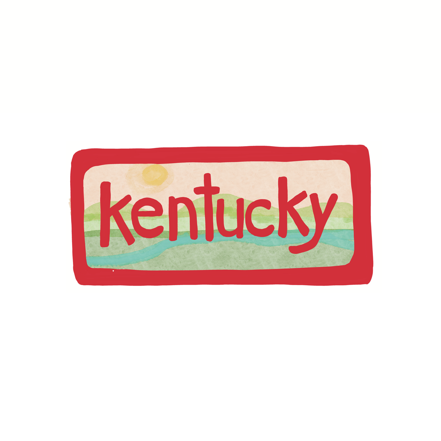 Kentucky - Skyline - Sticker, Magnet, Postcard, or Print