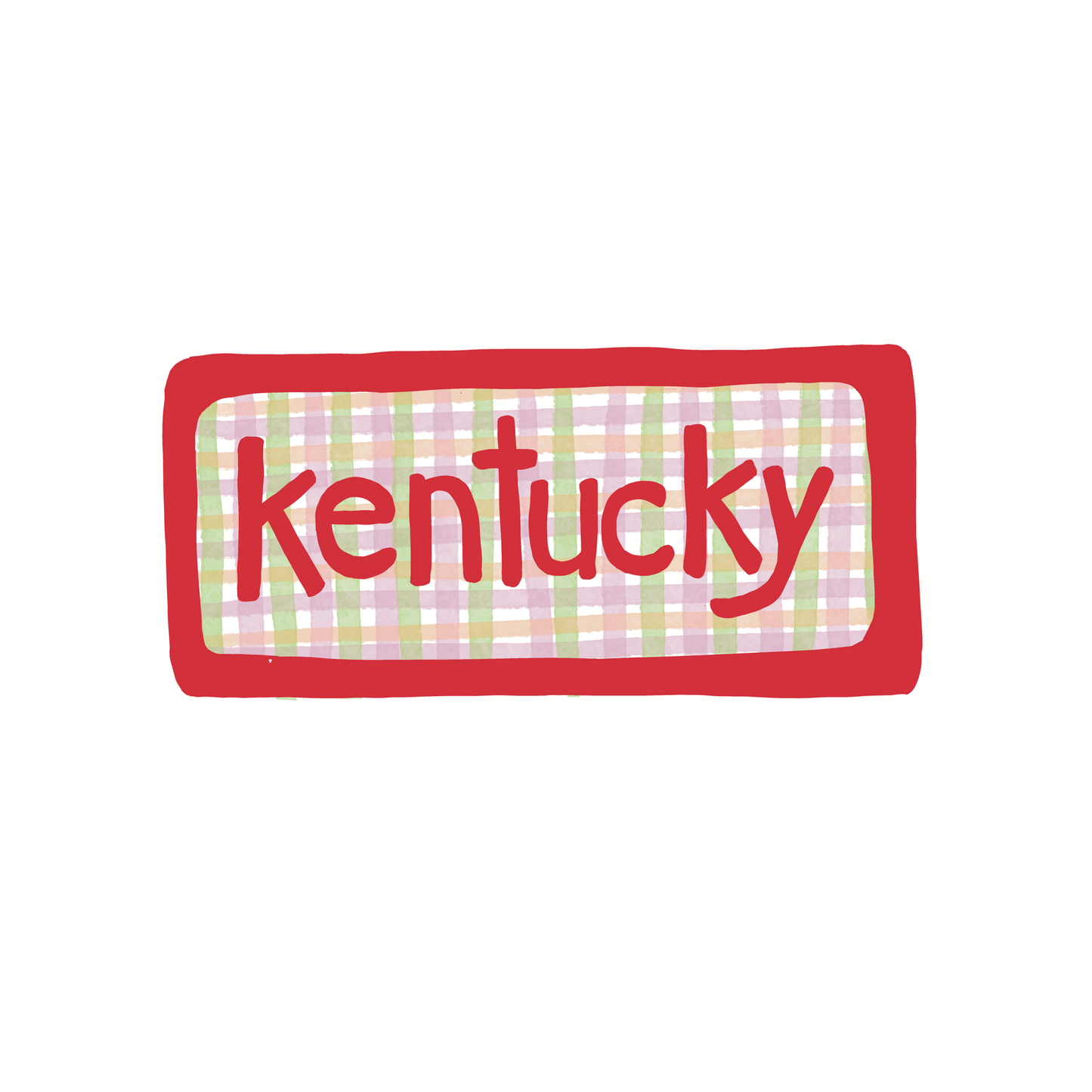 Kentucky - Plaid - Sticker, Magnet, Postcard, or Print