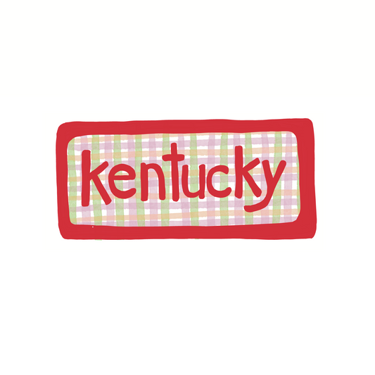 Kentucky - Plaid - Sticker, Magnet, Postcard, or Print