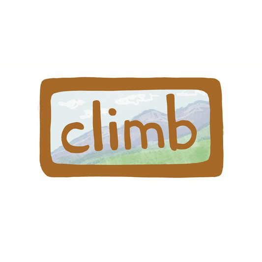 Climb - Rock Climbing, Mountains - Sticker, Magnet, Postcard, or Print