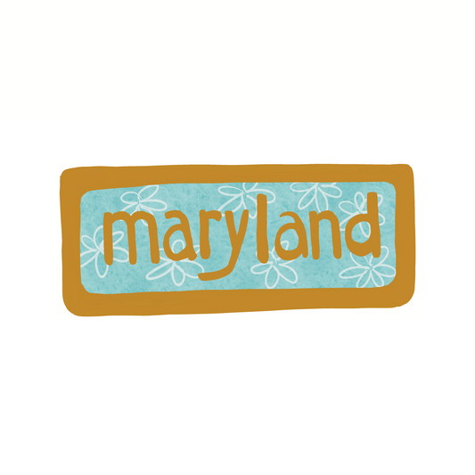Maryland - Flowers - Sticker, Magnet, Postcard, or Print