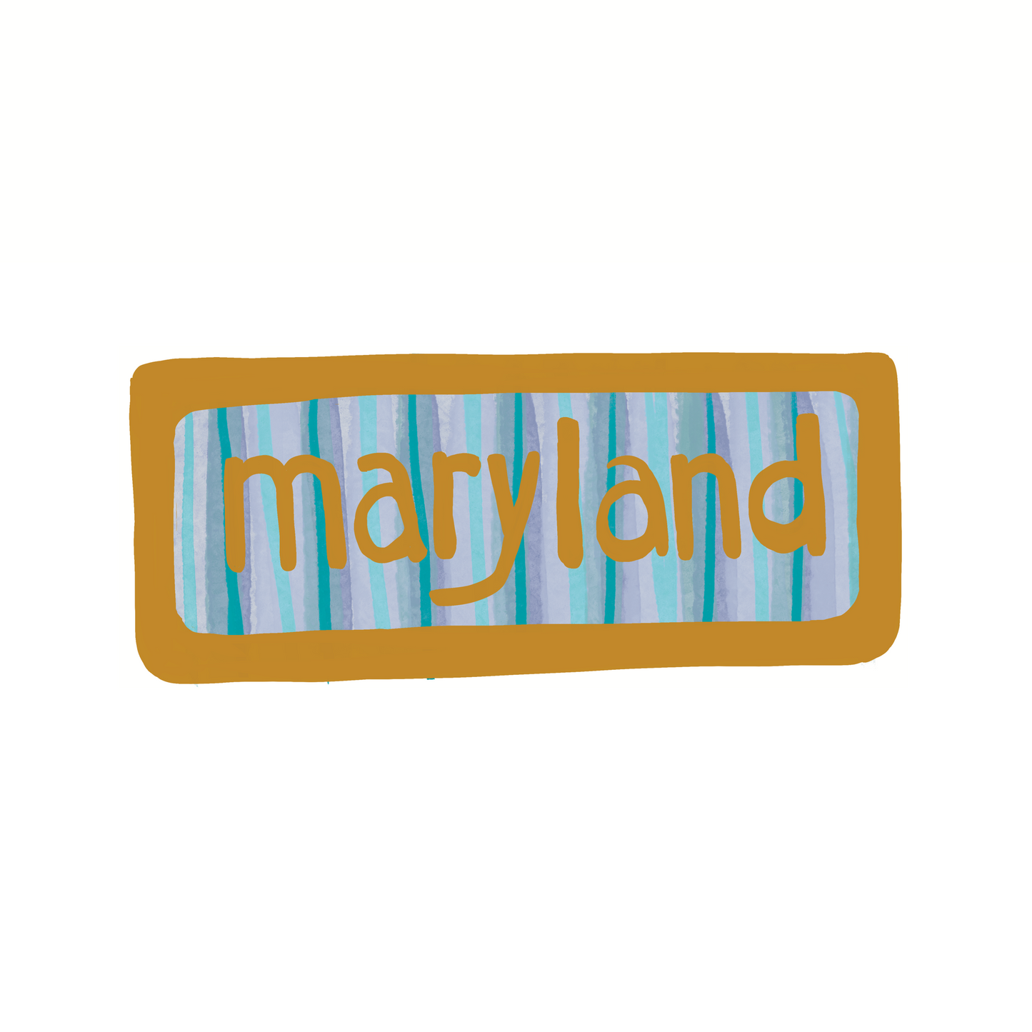 Maryland - Stripes - Sticker, Magnet, Postcard, or Print