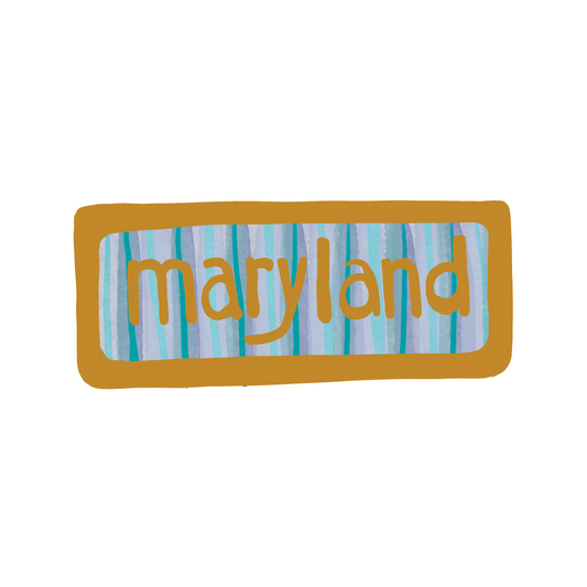 Maryland - Stripes - Sticker, Magnet, Postcard, or Print