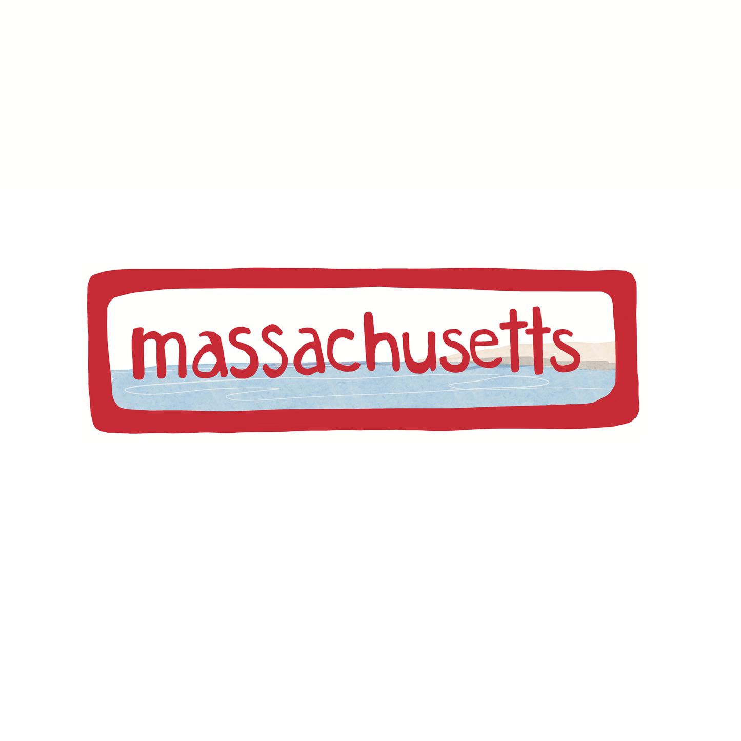 Massachusetts - Water - Sticker, Magnet, Postcard, or Print