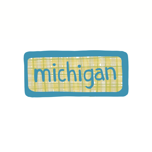 Michigan - Plaid - Sticker, Magnet, Postcard, or Print