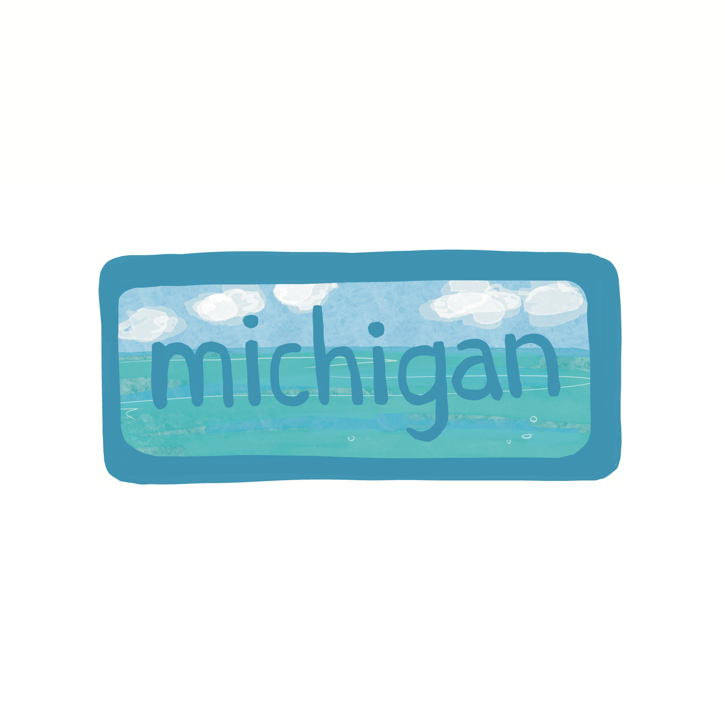 Michigan - Water - Sticker, Magnet, Postcard, or Print
