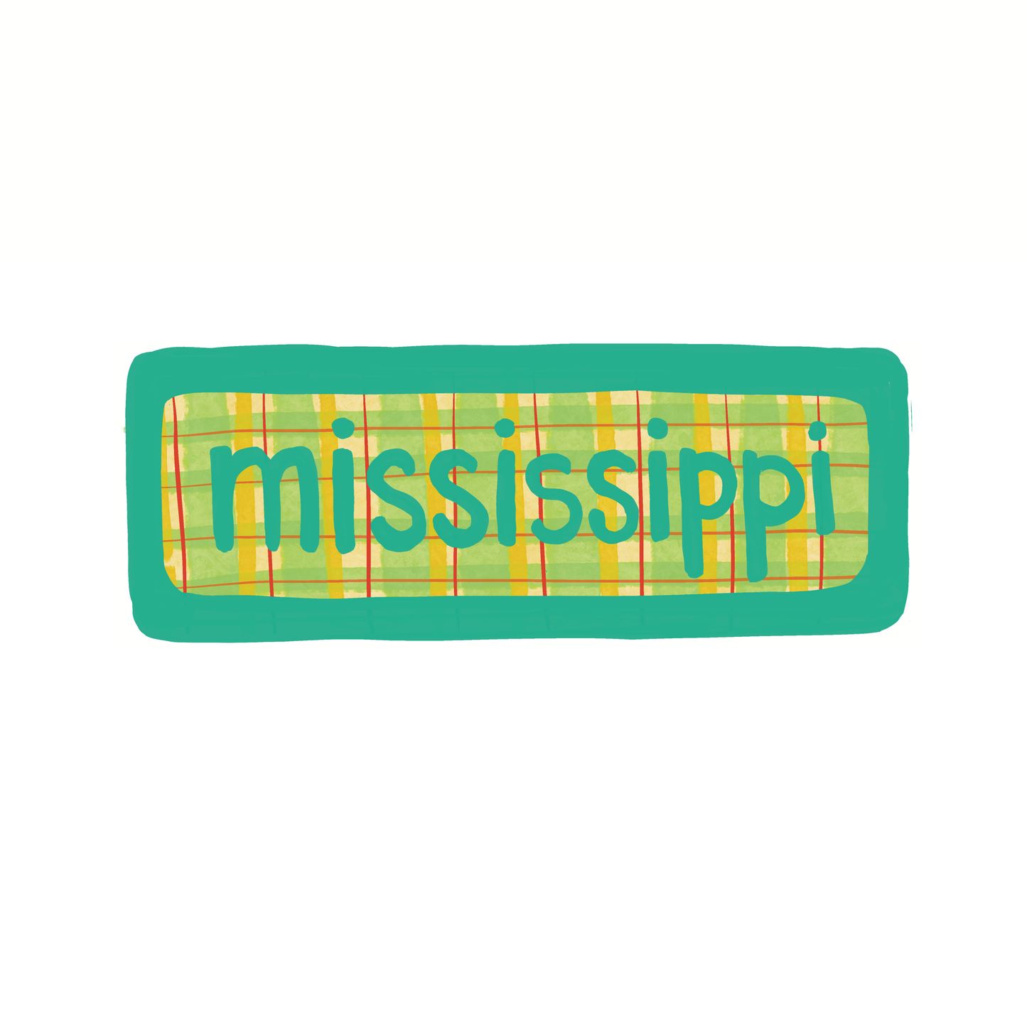 Mississippi - Plaid - Sticker, Magnet, Postcard, or Print