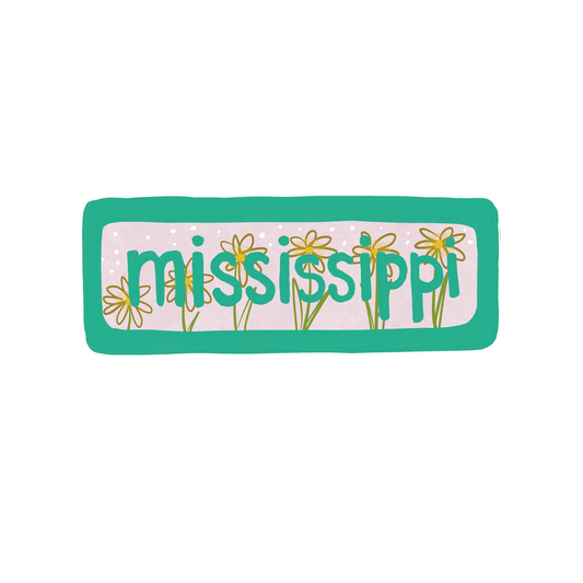 Mississippi - Flowers - Sticker, Magnet, Postcard, or Print