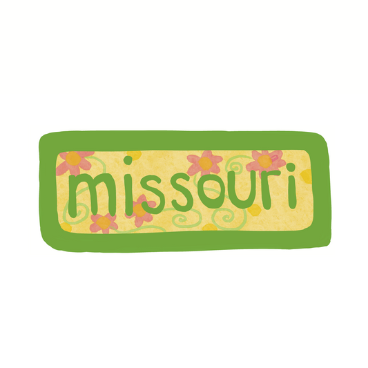 Missouri - Flowers - Sticker, Magnet, Postcard, or Print