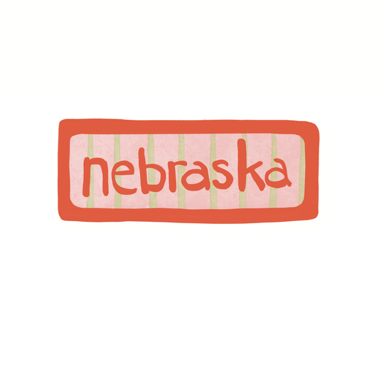 Nebraska - Stripes - Sticker, Magnet, Postcard, or Print