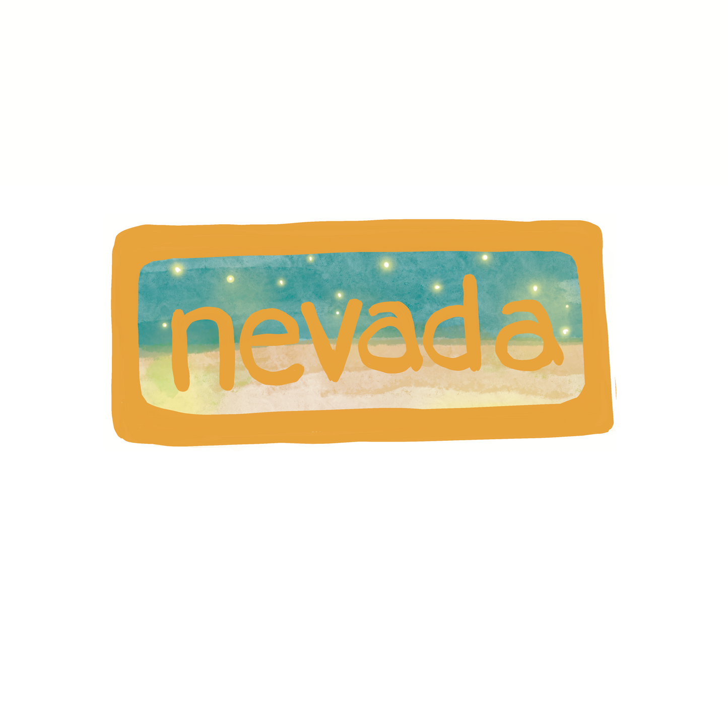Nevada - Stars - Sticker, Magnet, Postcard, or Print