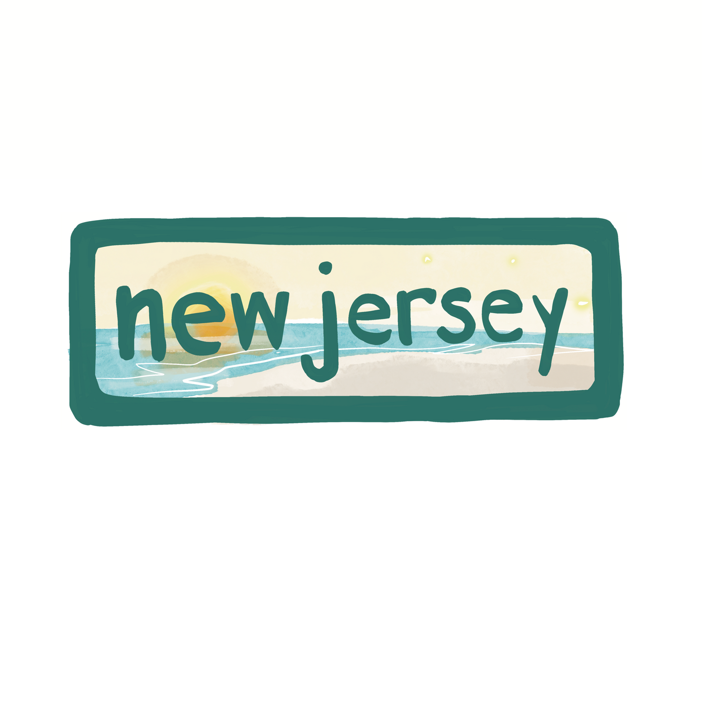 New Jersey - Shore - Sticker, Magnet, Postcard, or Print