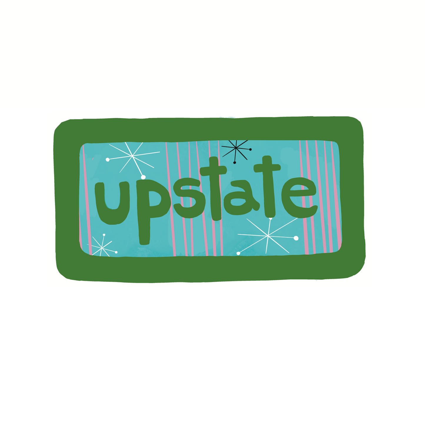 Upstate NY - Mid-Century - Sticker, Magnet, Postcard, or Print