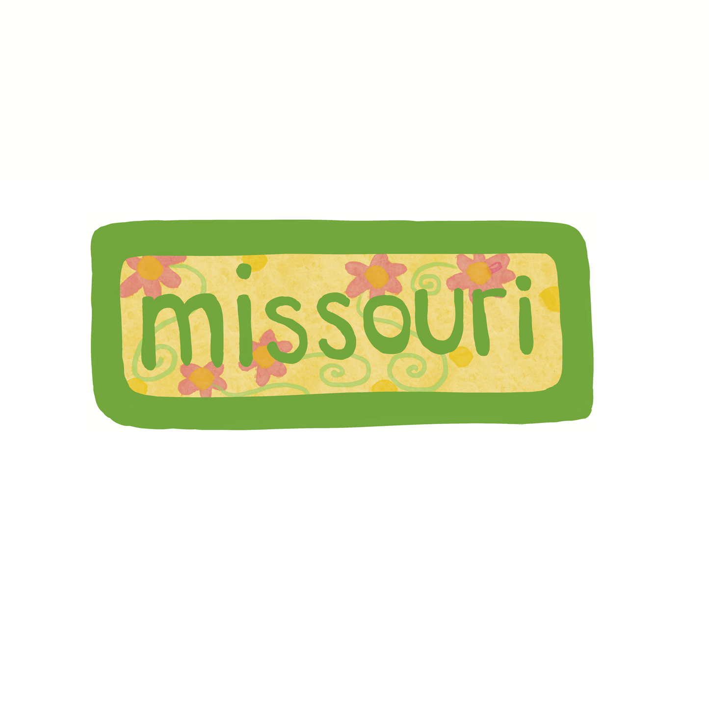 Missouri - Flowers - Sticker, Magnet, Postcard, or Print