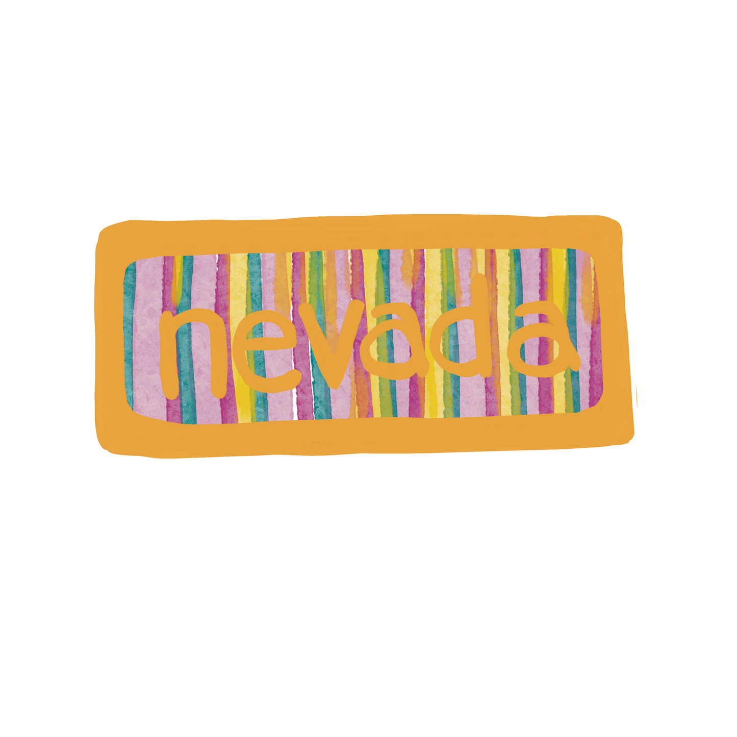 Nevada - Stripes - Sticker, Magnet, Postcard, or Print