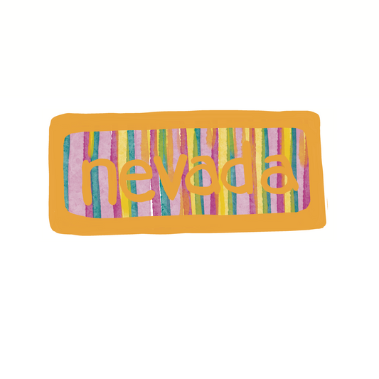 Nevada - Stripes - Sticker, Magnet, Postcard, or Print
