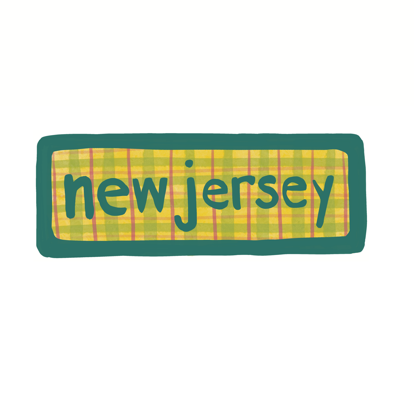 New Jersey - Plaid - Sticker, Magnet, Postcard, or Print