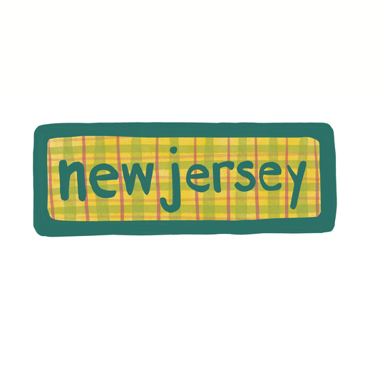New Jersey - Plaid - Sticker, Magnet, Postcard, or Print