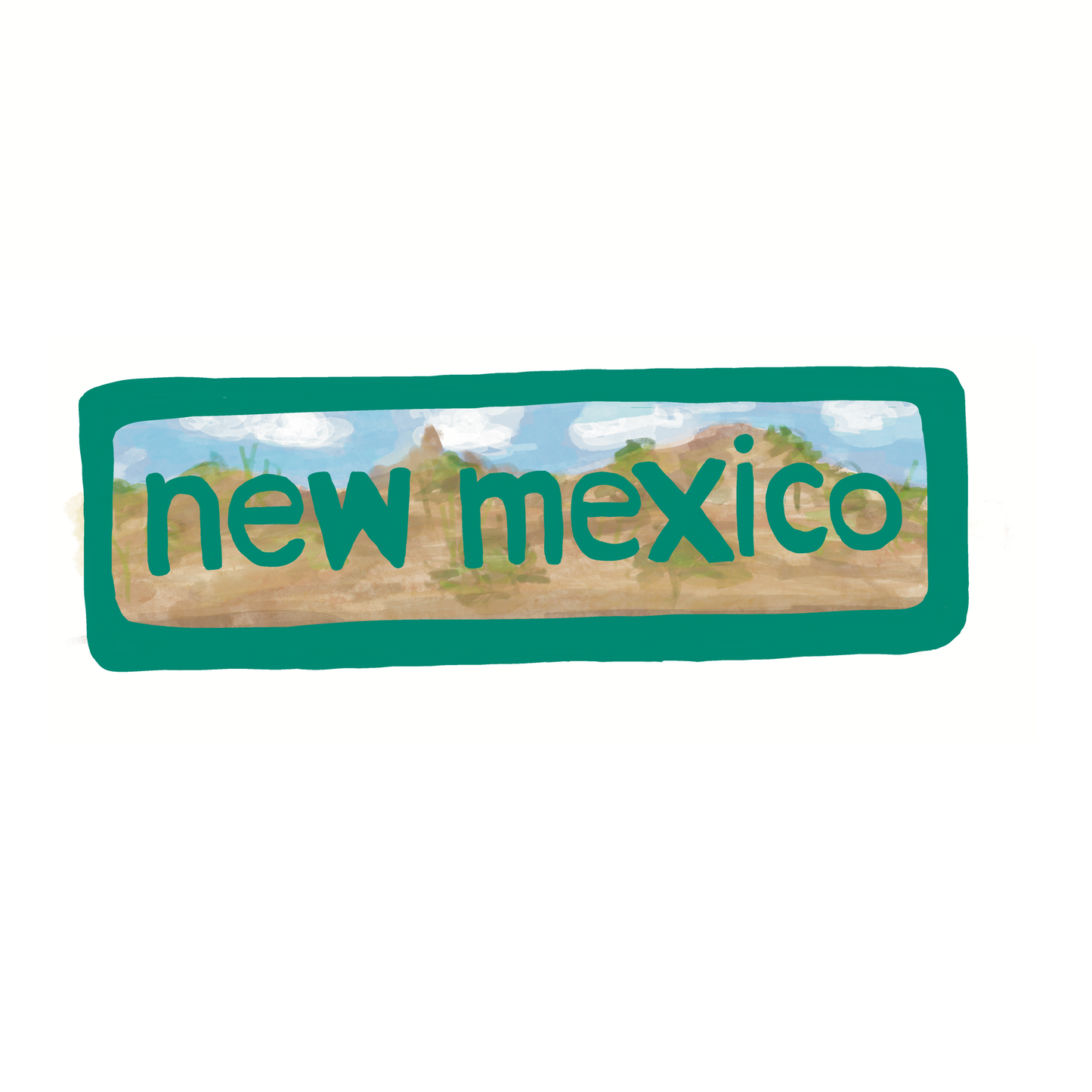 New Mexico - Desert - Sticker, Magnet, Postcard, or Print