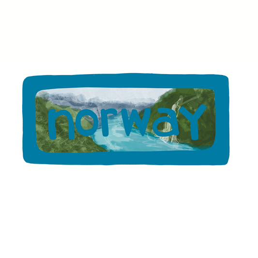 Norway - Fjord - Sticker, Magnet, Postcard, or Print