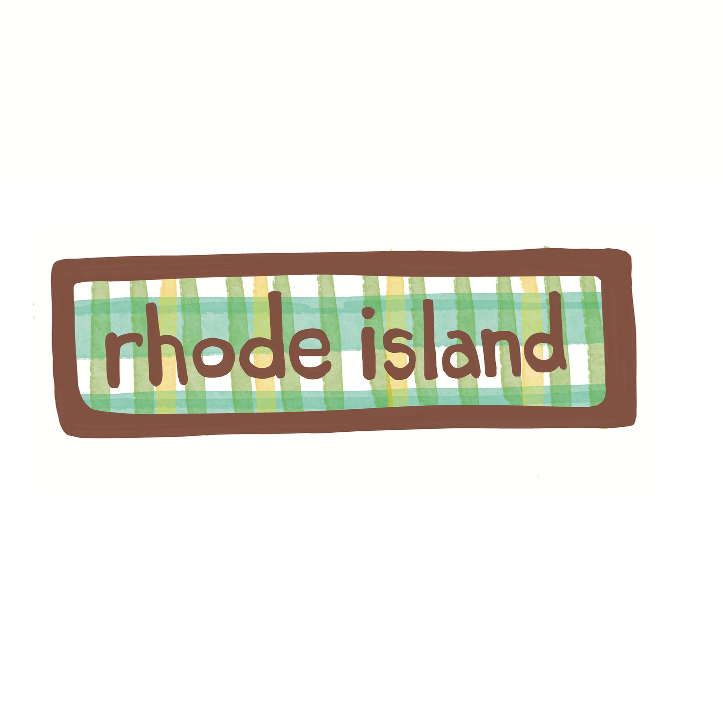 Rhode Island - Plaid - Sticker, Magnet, Postcard, or Print