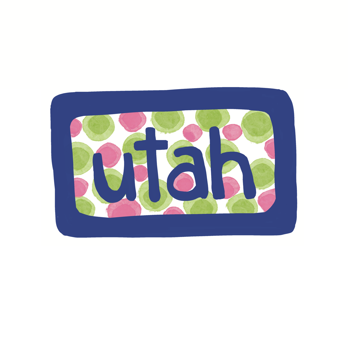 Utah - Dots - Sticker, Magnet, Postcard, or Print