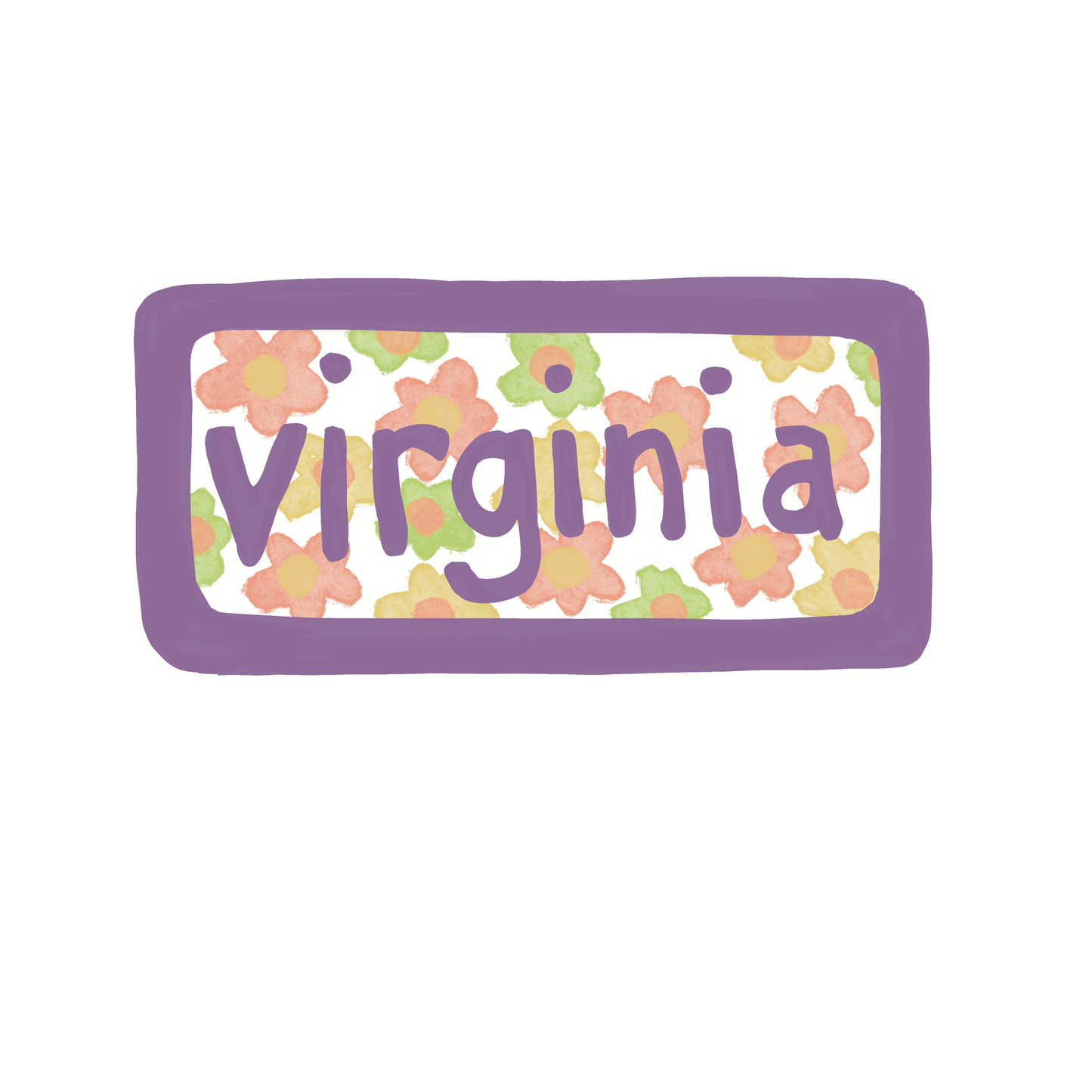 Virginia - Flowers - Sticker, Magnet, Postcard, or Print