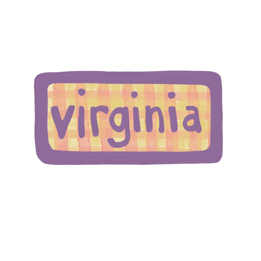 Virginia - Plaid - Sticker, Magnet, Postcard, or Print